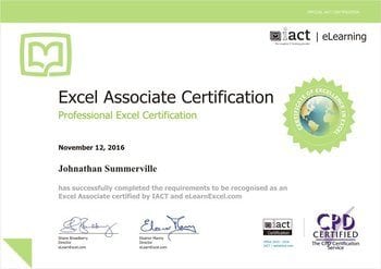 Excel Associate Certification