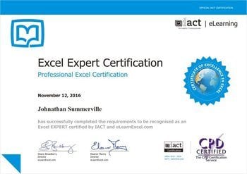 Excel Expert Certification