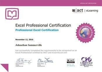 Excel Professional Certification
